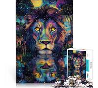 Puzzle da 1000 pezzi per adulti e adolescenti Dipingere a colori il leone Fatto di carta,Adatto a partire dai 14 anni Interazione genitore-figlio Regali interessanti per ridurre lo stress。