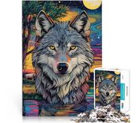 Puzzle da 1000 pezzi per adulti e adolescenti “Dipingere il lupo” Fatto di legno，per età 14+ Regali per la decorazione della casa Regalo per i compleanni。misurare：50x75cm/19.68x29.52pollice