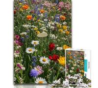 Puzzle da 1000 pezzi per adulti e adolescenti, dipinto a olio con fiori di campo, aiuta il cervello a esercitare giocattoli avvincenti per coltivare la pazienza e migliorare la memoria (75x50cm)