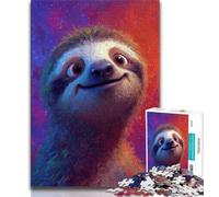 Puzzle da 1000 pezzi per adulti e adolescenti, dipinto a olio di bradipo, gioco educativo per famiglie con pezzi completamente interconnessi di forma casuale, 75x50cm