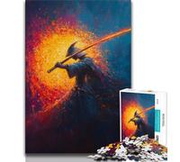 Puzzle da 1000 pezzi per adulti e adolescenti, dipinto a olio di un guerriero, giocattolo educativo intellettuale decomprimente, regalo di compleanno, regali 38x26cm