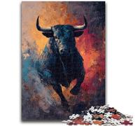 Puzzle da 1000 pezzi per adulti e adolescenti, dipinto a olio di un toro, antistress, sfida difficile, ideale come regalo per tutta la famiglia, 50x75cm