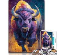 Puzzle da 1000 pezzi per adulti e adolescenti, dipinto a olio di un toro, per adolescenti, idea regalo di compleanno per adulti, gioco per famiglie e hobby, 50x75cm