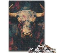 Puzzle da 1000 pezzi per adulti e adolescenti, dipinto a olio di un toro, per età pari o superiore a 14 anni, bellissimo gioco di design, bellissimo gioco di design, ottimo regalo, 50x75cm