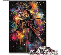 Puzzle da 1000 pezzi per adulti e adolescenti,dipinto a olio su tela raffigurante un samurai ninja,decorazione perfetta per trascorrere il tempo libero in casa,per ragazzi dai 14 anni in su 50x75cm