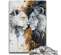 Puzzle da 1000 pezzi per adulti e adolescenti, dipinto astratto di un leone, antistress, perfetto per trascorrere il tempo in casa, decorazione perfetta per età 14+, 50x75cm