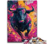 Puzzle da 1000 pezzi per adulti e adolescenti, dipinto di un toro, per bambini dai 14 anni in su, decorazione per la casa come regalo per tutta la famiglia e gli amici, 26x38cm