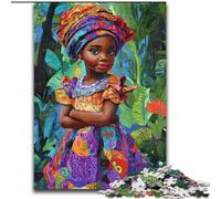 Puzzle da 1000 pezzi per adulti e adolescenti, donna africana, sfida difficile, antistress, ideale come regalo per tutta la famiglia (dimensioni 26x38cm)