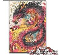Puzzle da 1000 pezzi per adulti e adolescenti Drago cinese, aiuta il cervello a esercitare i giocattoli avvincenti per coltivare la pazienza Decorazione perfetta (dimensioni 26x38cm)