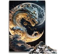 Puzzle da 1000 pezzi per adulti e adolescenti Drago coraggioso, antistress, sfida difficile, migliora l'amore tra coppie, 38x26cm