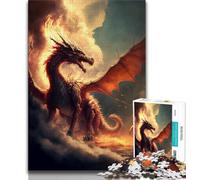 Puzzle da 1000 pezzi per adulti e adolescenti Drago di fuoco in paradiso Puzzle da 1000 pezzi, regalo di compleanno, regali, arte murale per età 14+ (dimensioni 75x50cm)