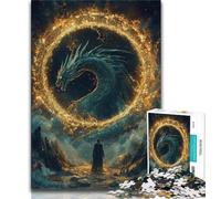 Puzzle da 1000 pezzi per adulti e adolescenti, drago fantasy, mago, aiuta il cervello a esercitare i giocattoli avvincenti per coltivare la pazienza, decorazione da parete, 38x26cm