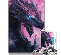 Puzzle da 1000 pezzi per adulti e adolescenti Drago oscuro, giocattoli educativi per l'apprendimento, giochi per famiglie, gioco educativo per compleanno, Natale (75x50cm)