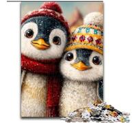 Puzzle da 1000 pezzi per adulti e adolescenti Due pinguini Difficile da completare ma divertente e umoristico, con poster abbinato e foglio di quiz 50x75cm