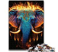 Puzzle da 1000 pezzi per adulti e adolescenti Elefante Fuoco Acqua Adatto per età dai 14 anni in su Giochi per famiglie Offerta come regalo per tutta la famiglia 38x26cm
