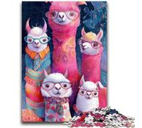 Puzzle da 1000 pezzi per adulti e adolescenti Famiglia di alpaca per bambini dai 14 anni in su Gioco impossibile Regalo di compleanno di Natale 50x75cm