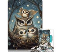 Puzzle da 1000 pezzi per adulti e adolescenti, famiglia di gufi, aiuta il cervello a esercitare i giocattoli avvincenti per coltivare la pazienza, decorazione perfetta (38x26cm)