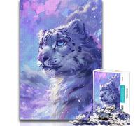 Puzzle da 1000 pezzi per adulti e adolescenti, fantasia leopardo delle nevi, giocattoli educativi per l'apprendimento, giochi per famiglie, adatti per la decorazione del desktop, 38x26cm