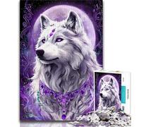 Puzzle da 1000 pezzi per adulti e adolescenti Fantasy Wolf, antistress Staycation Kill Time Wishlist con Babbo Natale 50x75cm
