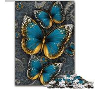 Puzzle da 1000 pezzi per adulti e adolescenti, farfalla blu bellissima, giochi educativi, decorazione per la casa, adatti per la decorazione del desktop dimensioni 50x75cm