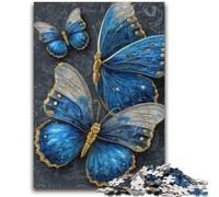 Puzzle da 1000 pezzi per adulti e adolescenti, farfalla blu bellissima, puzzle per adolescenti, giocattolo educativo, giochi divertenti per famiglie, arredamento unico per la casa (75x50cm)