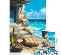 Puzzle da 1000 pezzi per adulti e adolescenti festa mediterranea in riva al mare decorazione da parete regali di Babbo Natale segreto giochi divertenti per migliorare l'amore tra coppie 38x26cm