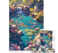Puzzle da 1000 pezzi per adulti e adolescenti fiume pesci koi giardino decorazione per la casa giocattoli opere d'arte regalo giochi divertenti migliorare l'amore tra coppie dimensioni 50x75cm