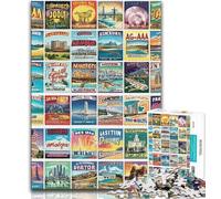 Puzzle da 1000 pezzi per adulti e adolescenti francobolli vintage collage di puzzle giochi educativi per la famiglia regalo per la decorazione della casa 38x26cm