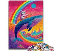 Puzzle da 1000 pezzi per adulti e adolescenti, gatti e balene Difficile da completare ma divertente e umoristico compleanni e anniversari 26x38cm