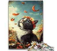 Puzzle da 1000 pezzi per adulti e adolescenti, gatti e fiori, giocattoli, giochi educativi, antistress, collezione di artisti, belle arti, 50x75cm