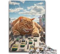 Puzzle da 1000 pezzi per adulti e adolescenti, gatto arancione gigante, design vivace e unico, esperienza di gioco rilassante e stimolante, 38x26cm