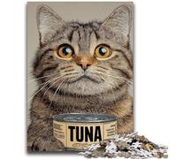 Puzzle da 1000 pezzi per adulti e adolescenti Gatto che mangia cibo in scatola per età 14 anni e oltre Giochi per famiglie Gioco di Natale Regali per donne 50x75cm