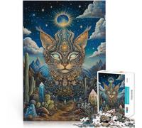 Puzzle da 1000 pezzi per adulti e adolescenti Gatto colorato Fatto di carta,per e da 14 anni in su Interessante riduzione dello stress Regali interessanti per ridurre lo stress。misurare:38x52cm