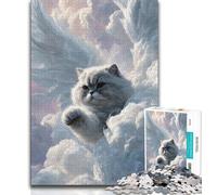 Puzzle da 1000 pezzi per adulti e adolescenti, gatto con le ali, ideale come regalo per tutta la famiglia, adatto a bambini di età compresa tra 14 e 38 anni (dimensioni 38x26cm)