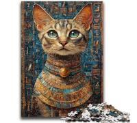 Puzzle da 1000 pezzi per adulti e adolescenti,gatto dell'antico Egitto,1000 pezzi per adulti,per ammazzare il tempo durante le vacanze,con pezzi completamente interconnessi e di forma casuale