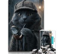 Puzzle da 1000 pezzi per adulti e adolescenti, gatto di una famiglia aristocratica, giocattoli per l'intrattenimento della famiglia, ideale come regalo per tutta la famiglia, 38x26cm