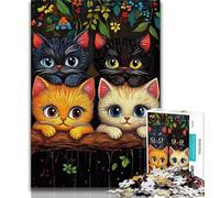 Puzzle da 1000 pezzi per adulti e adolescenti Gatto nel buco dell'albero 1000 pezzi per adolescenti, gioco educativo per famiglie, adatto per la decorazione della scrivania (dimensioni 75x50cm)