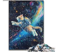 Puzzle da 1000 pezzi per adulti e adolescenti "Gatto nello spazio", gioco stimolante e gioco per famiglie con pezzi completamente interconnessi e di forma casuale (dimensioni 26x38cm)
