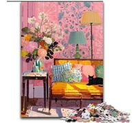 Puzzle da 1000 pezzi per adulti e adolescenti Gatto nero sul divano, per gioco educativo, giocattolo, decorazione unica per la casa e regali (dimensioni 50x75cm)