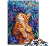 Puzzle da 1000 pezzi per adulti e adolescenti Gatto tra i fiori Aiuta il cervello a esercitare Giocattoli avvincenti per coltivare la pazienza Interazione genitore-figlio 50x75cm