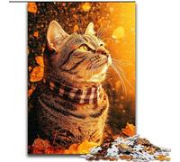 Puzzle da 1000 pezzi per adulti e adolescenti Gatto tra le foglie d'acero, giocattoli educativi per l'apprendimento, giochi per famiglie, regali e compleanni unici dimensioni 50x75cm