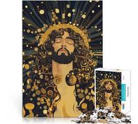 Puzzle da 1000 pezzi per adulti e adolescenti Gesù con l'aureola dorata Fatto di legno,Adatto a partire dai 14 anni Giocattoli antistress perché è ideale come regalo per tutta la famiglia。