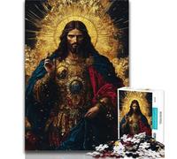 Puzzle da 1000 pezzi per adulti e adolescenti, Gesù d'oro, sfida difficile e antistress, ideale come regalo per tutta la famiglia, adatto per bambini di età compresa tra 38 e 26cm