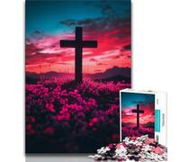 Puzzle da 1000 pezzi per adulti e adolescenti, Gesù sulla croce, ideale come regalo per tutta la famiglia, adatto a bambini di età compresa tra 14 e 38 anni (dimensioni 38x26cm)