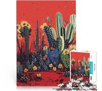 Puzzle da 1000 pezzi per adulti e adolescenti Giardino dei cactus del deserto Fatto di cartone per età 14+ decorazione da parete del gioco Regali unici per compleanno e Natale misurare:38x52cm