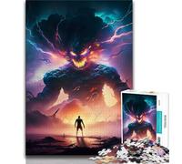 Puzzle da 1000 pezzi per adulti e adolescenti gigantesco puzzle con demone tornado giocattoli per l'intrattenimento della famiglia con poster abbinato e foglio di quiz 75x50cm