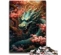 Puzzle da 1000 pezzi per adulti e adolescenti, giocattoli giapponesi a forma di drago e ciliegia, giochi educativi antistress, adatti per la decorazione del desktop, 38x26cm