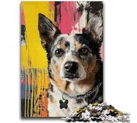 Puzzle da 1000 pezzi per adulti e adolescenti, giocattolo astratto con pinscher australiano, gioco intellettuale per la decorazione della casa, per età dai 14 anni in su, 38x26cm