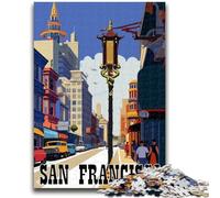 Puzzle da 1000 pezzi per adulti e adolescenti, giocattolo educativo antistress sulle strade di San Francisco, regali di Babbo Natale segreto per bambini dai 14 anni (dimensioni 50x75cm)