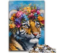 Puzzle da 1000 pezzi per adulti e adolescenti, giocattolo educativo per imparare a dipingere una tigre, ideale come regalo per tutta la famiglia, 50x75cm